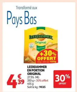Auchan Leerdammer En Portion Original offre