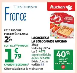 Auchan Lasagnes À La Bolognaise Auchan offre