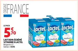 Auchan Lait Demi-Écrémé Vitamine D Lactel offre