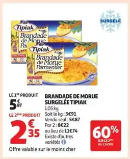 Auchan Brandade De Morue Surgelée Tipiak offre