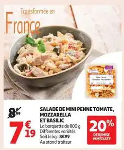 Auchan Salade de mini penne tomate mozzarella et basilic offre