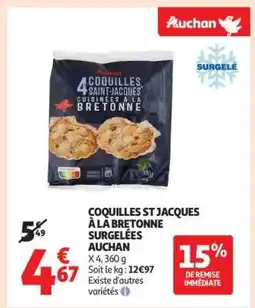 Auchan Coquilles St Jacques A La Bretonne Surgelées Auchan offre