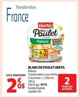 Auchan Blanc De Poulet Herta offre