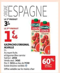 Auchan Gazpacho L'original Alvalle offre