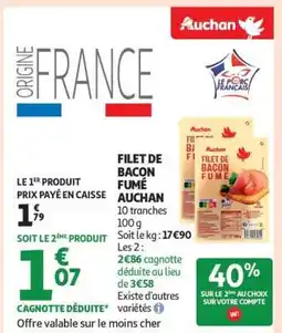 Auchan Filet De Bacon Fumé Auchan offre
