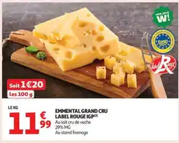 Auchan Emmental Grand Cru Label Rouge Igp offre