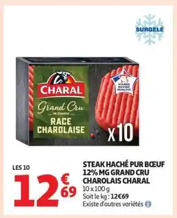 Auchan STEAK HACHÉ PUR BŒUF 12% MG GRAND CRU CHAROLAIS CHARAL offre