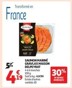 Auchan Saumon Mariné Gravlax Maison Delpeyrat offre