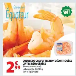 Auchan Queues De Crevettes Non Décortiquées Cuites Réfrigérées offre