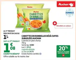 Auchan CAROTTES EN RONDELLES DÉJÀ CUITES SURGELÉES AUCHAN offre