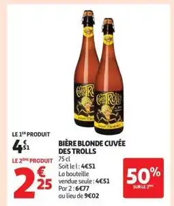 Auchan Bière Blonde Cuvée Des Trolls offre