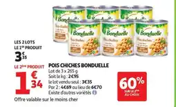 Auchan Pois Chiches Bonduelle offre