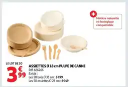 Auchan ASSIETTES Ø 18 cm PULPE DE CANNE offre