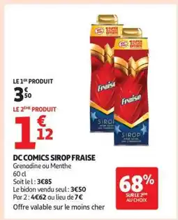 Auchan DC COMICS SIROP FRAISE offre