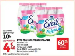Auchan EVEIL CROISSANCE NATURE LACTEL offre