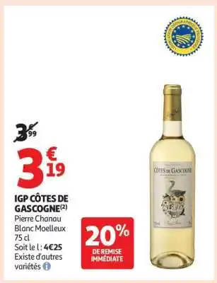 Auchan IGP CÔTES DE GASCOGNE offre