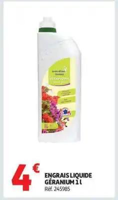 Auchan ENGRAIS LIQUIDE GÉRANIUM 1 l offre