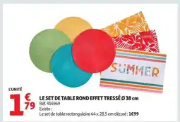 Auchan LE SET DE TABLE ROND EFFET TRESSÉ Ø 38 cm offre