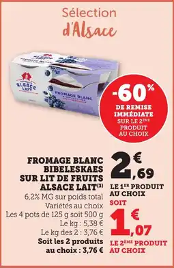 Maximarché Fromage blanc bibeleskaes sur lit de fruits alsace lait offre
