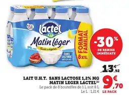 Maximarché Lait uht sans lactose mg matin leger lactel offre