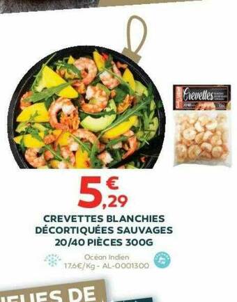 Cabesto Crevettes Blanchies Décortiquées Sauvages 20-40 Pièces 300g offre