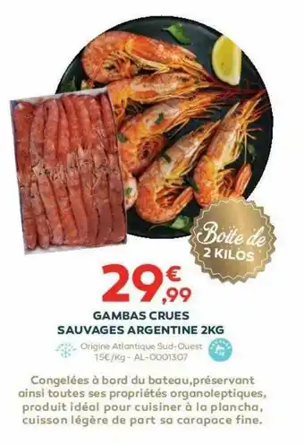 Cabesto Gambas Crues Sauvages Argentine 2kg offre