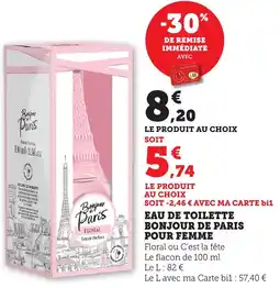 Maximarché Eau de toilette bonjour de paris pour femme offre