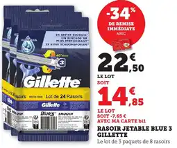 Maximarché Rasoir jetable blue 3 gillette offre