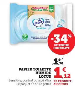 Maximarché Papier toilette humide lotus offre