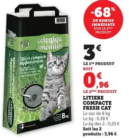 Maximarché Litière compacte fresh cat offre
