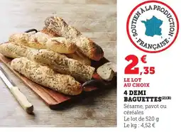 Maximarché 4 demi baguettes offre