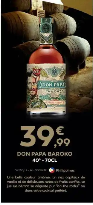 Cabesto Don Papa Baroko 40° - 70 Cl offre