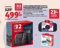 Auchan Le pack console nintendo switch 2 mario kart world tour + le volant offre