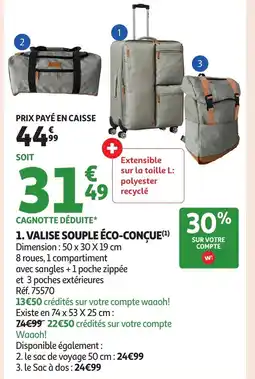Auchan Valise souple éco-conçue offre