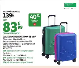 Auchan DELSEY PARIS Valise rigide benetton offre