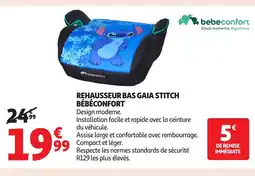 Auchan Rehausseur bas gaia stitch bébéconfort offre