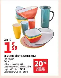 Auchan Le verre réutilisable offre