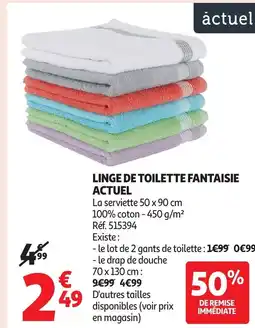Auchan Linge de toilette fantaisie actuel offre