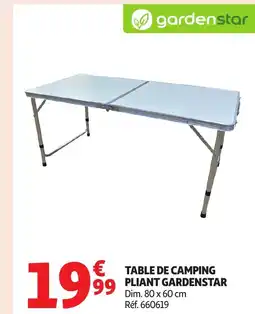 Auchan Table de camping pliant gardenstar offre