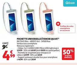 Auchan QILIVE Pochette universelle etanche offre