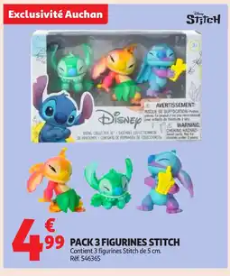 Auchan Pack 3 figurines stitch offre