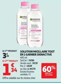 Auchan Supermarché GARNIER Solution micellaire tout en 1 offre
