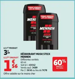 Auchan Supermarché MENNEN Deodorant musk stick offre