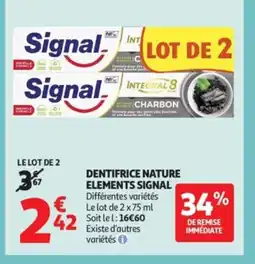 Auchan Supermarché SIGNAL Dentifrice nature elements offre