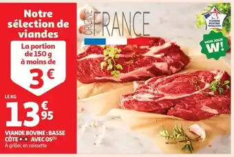 Auchan Supermarché Viande bovine basse côte avec os offre