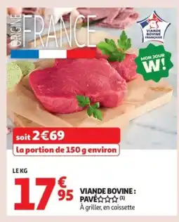 Auchan Supermarché Viande bovine: pavé offre
