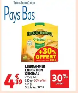 Auchan Supermarché LEERDAMMER En portion original offre