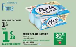 Auchan Supermarché PERLE DE LAIT Nature offre