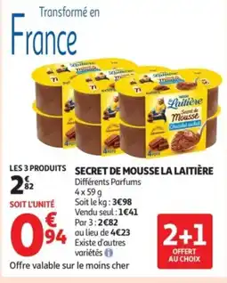 Auchan Supermarché LA LAITIÈRE Secret de mousse offre