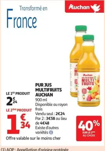 Auchan Supermarché AUCHAN Pur jus multifruits offre